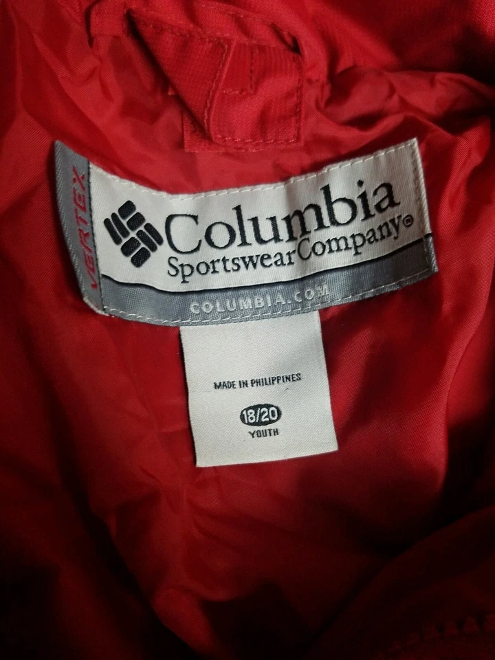 Bonita chaqueta juvenil Columbia Vertex talla 18-20 abrigo rojo y negro Foto 4 de 4