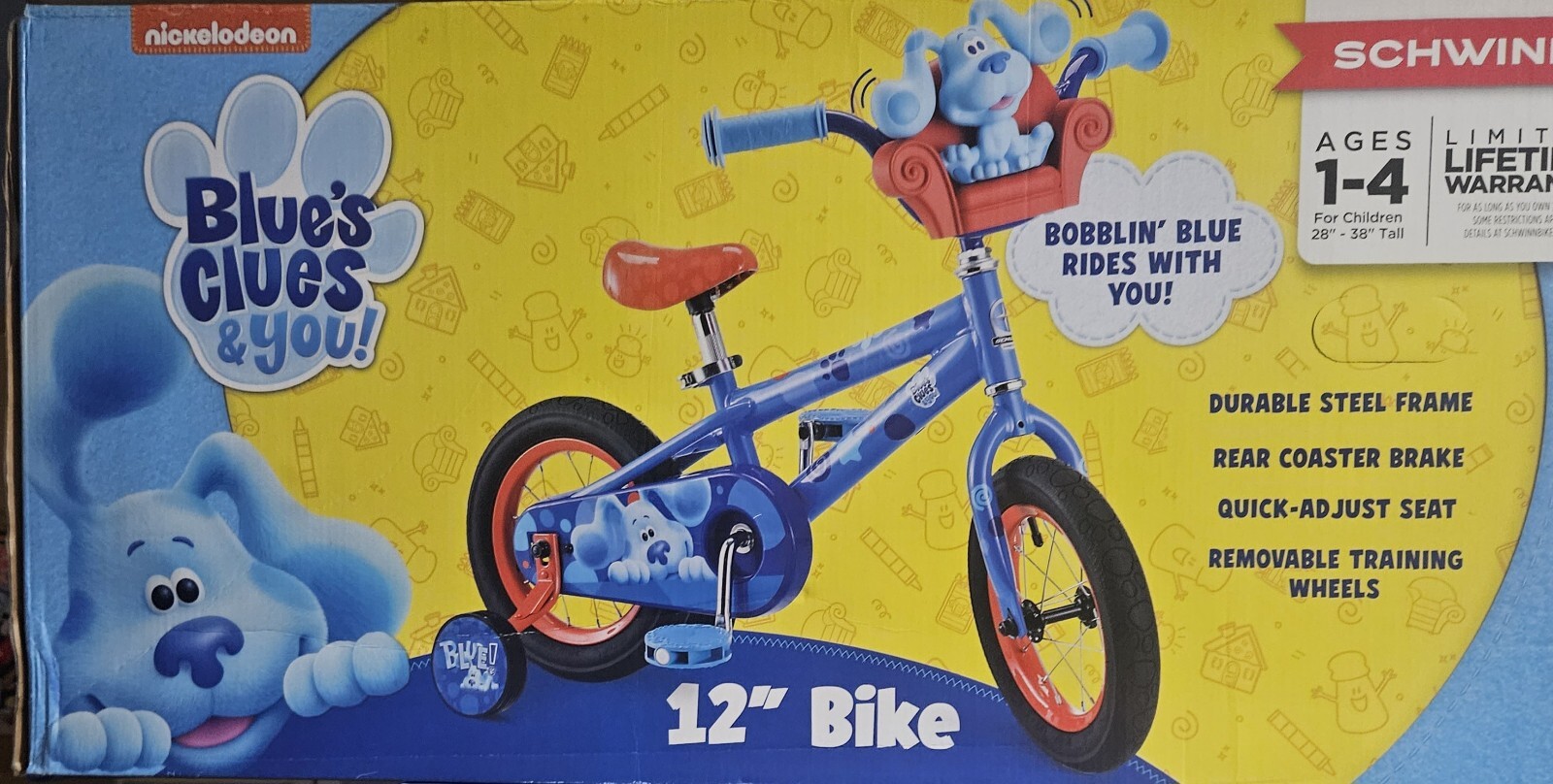Nickelodeon Blue's Clues Kids Bike, 12 -Inch Wheel, Ages 2 to 4, Blue