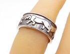 MEXICO 925 Sterling Silver  Vintage Oxidized Animal Band Ring Sz 6.5  RG3861 — photo 1