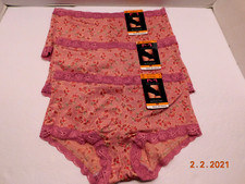 Maidenform 3 Pair One Fab Fit Boyshort,Panties S/5 40760 Pink Multi-Color NWT