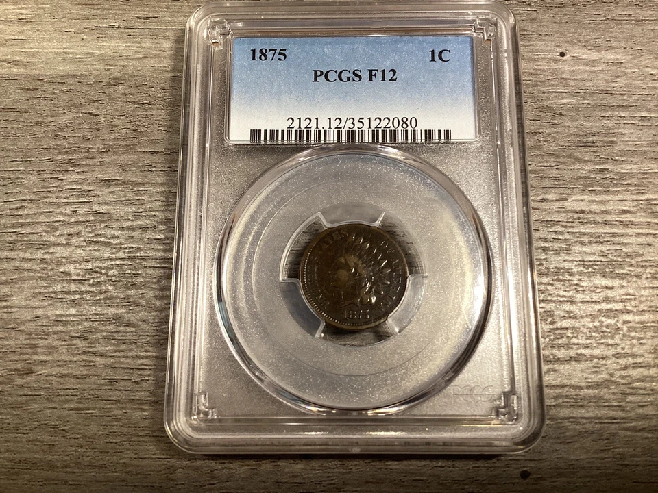 1875 Indian Head Penny Graded PCGS F12 Grade 120323 10ek - Image 3 of 4