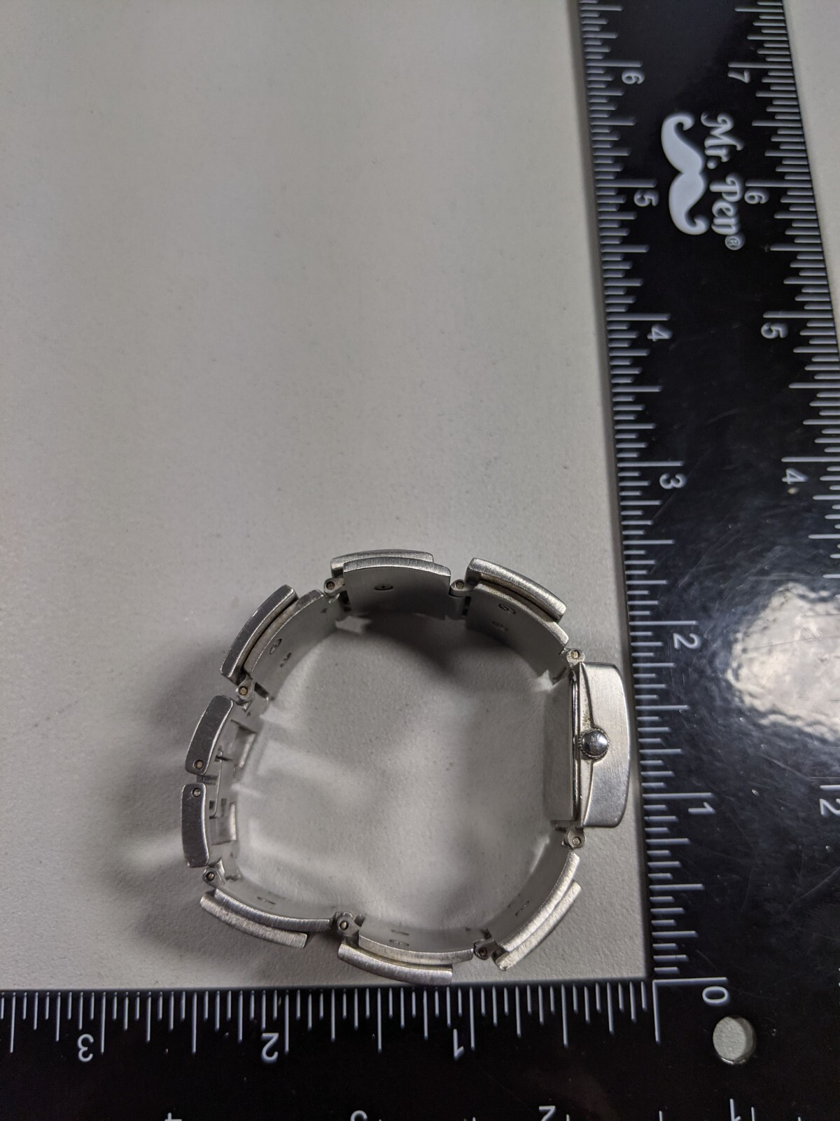 Fossil Silver Tone Dial Rectangle Case Crystal Ac… - image 4