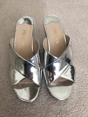 prada metallic sandals