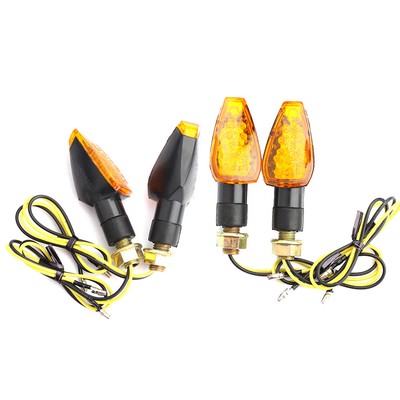 4X BLACK UNIVERSAL MOTORCYCLE TURN SIGNAL LED DUAL SPORT DIRT BIKE LIGHT BLINKER