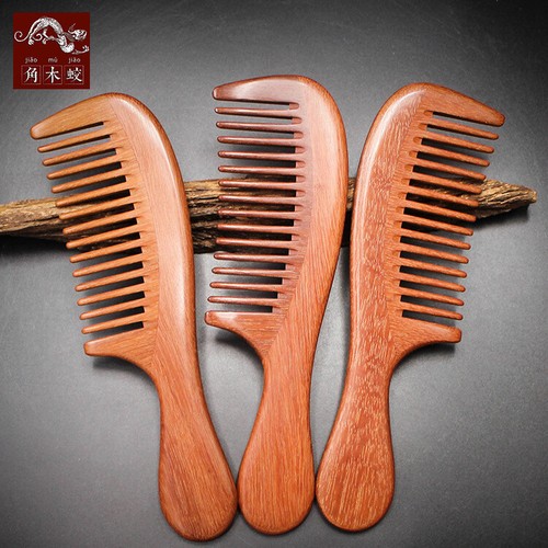 Red Sandal Wood Hair comb Wide Toothed Comb Hair Care Hairbrush Massage brush - Picture 5 of 5