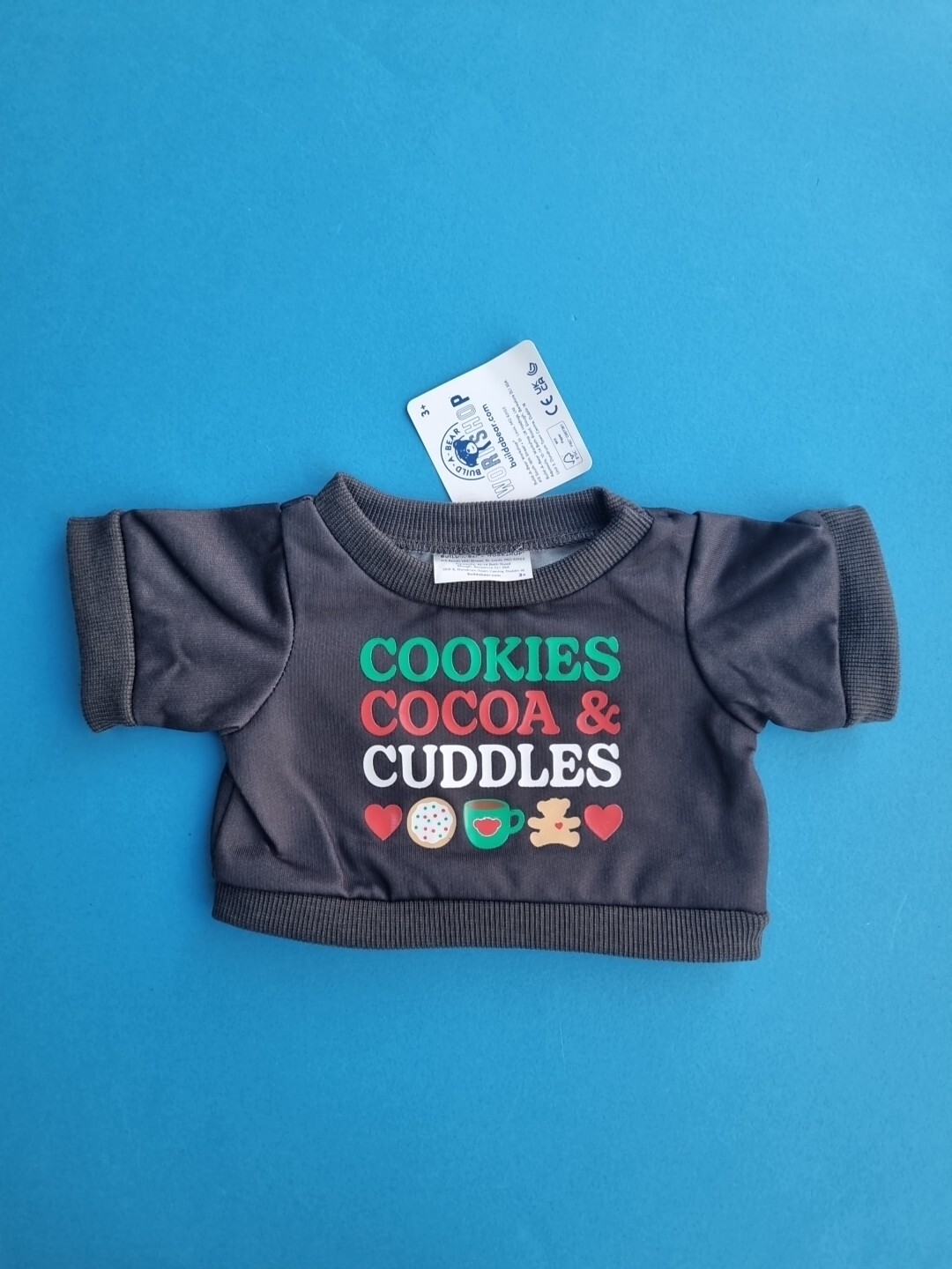 BUILD A BEAR Weihnachtspullover Pullover Cookies Cocoa & Cuddles Neu mit Etikett