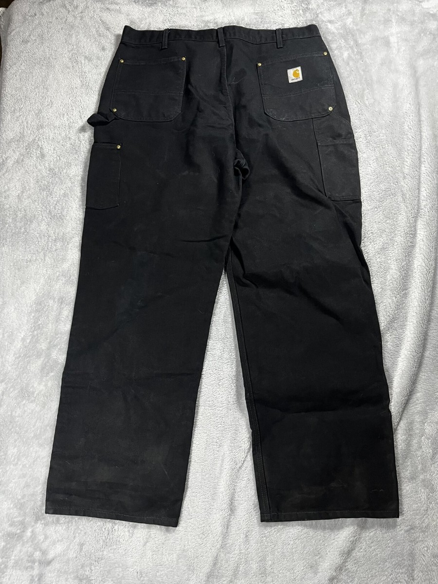 Carhartt B01 BLK Loose Fit Double-Front Work Pants Mens Tag