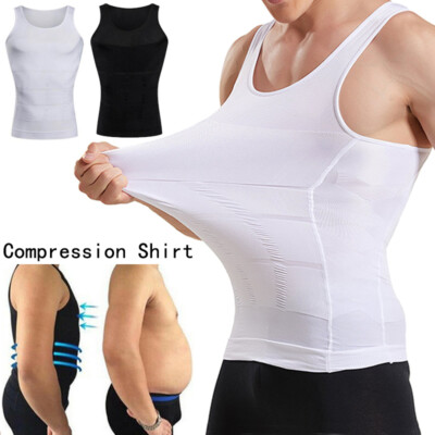 Men's Shaper Cooling T-Shirt Compression Belly Vest Slimming Underwear Tank Top