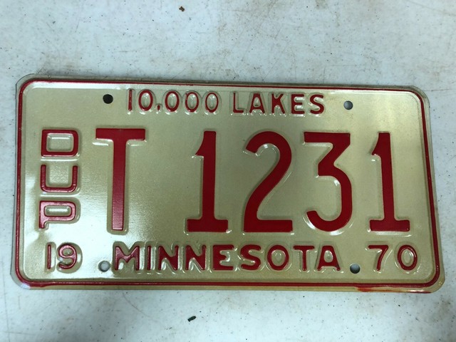 1970 MINNESOTA Duplicate Truck License Plate T-1231 | eBay