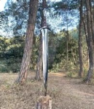 CUSTOM HANDMADE D2 TOOL STEEL COMBAT VIKING SWORD WARRIOR SWORD WITH SHEATH