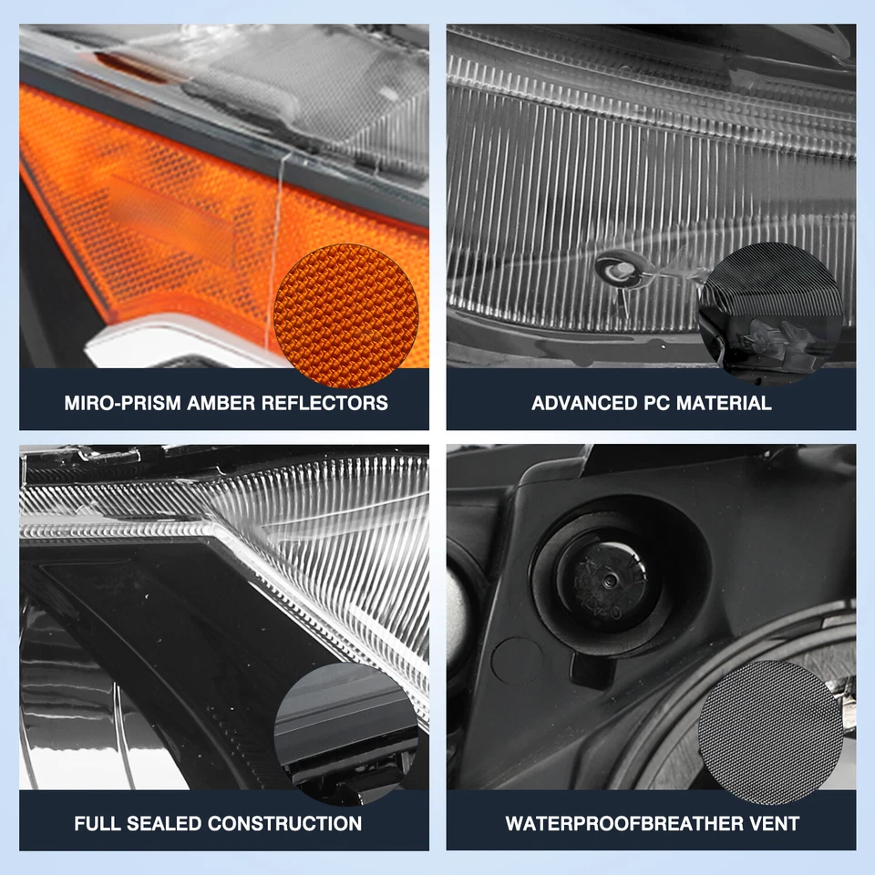 Par de montaje de faros negros de xenón HID para sedán Acura TL 09-14 2009-2014 Foto 3 de 4