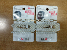 2 Pks of 3: Scunci Real Style Decorative Hair Pins-Pearl Studded  0B 1666 