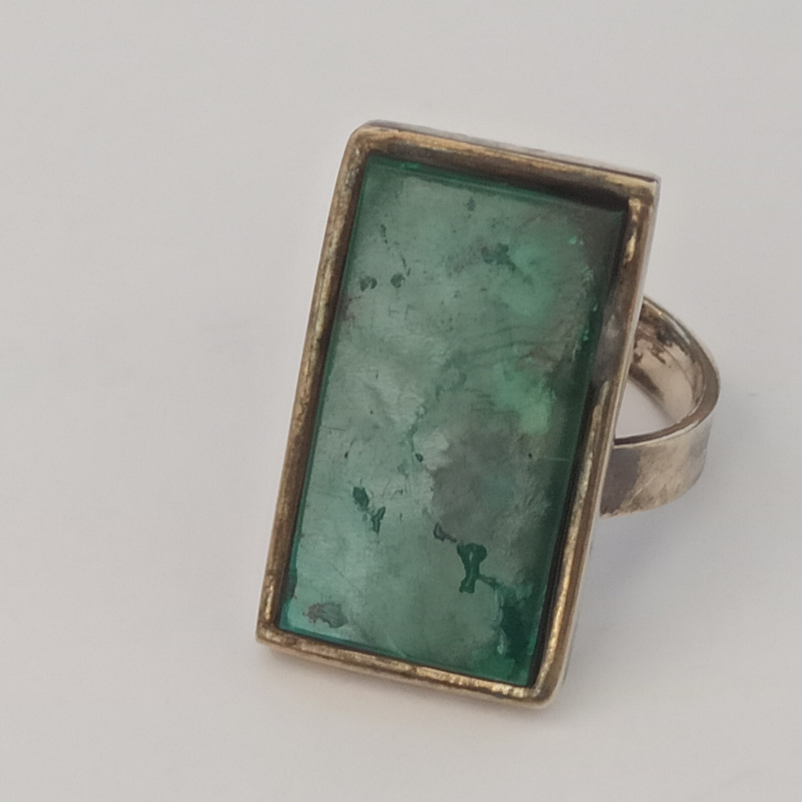 Vintage Eilat Ring Long Rectangle Silver King Sol… - image 11