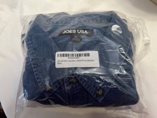 Men's Long Sleeve Dark Blue Denim Shirts in Size XL Extra Large -NEW