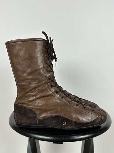 Women's Prada Leather Car Shoes High Top Sneakers Driving Boots Size 38.5 EUR - Picture 3 of 24