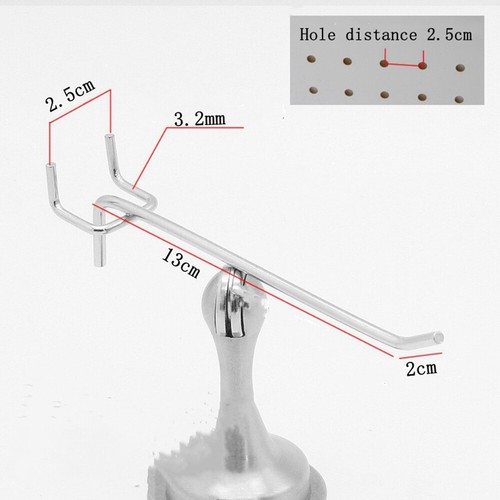 25Pcs 50/150mm Hooks Single Pegboard Board SlatDisplay Shop Peg Wall Retail - Picture 14 of 14