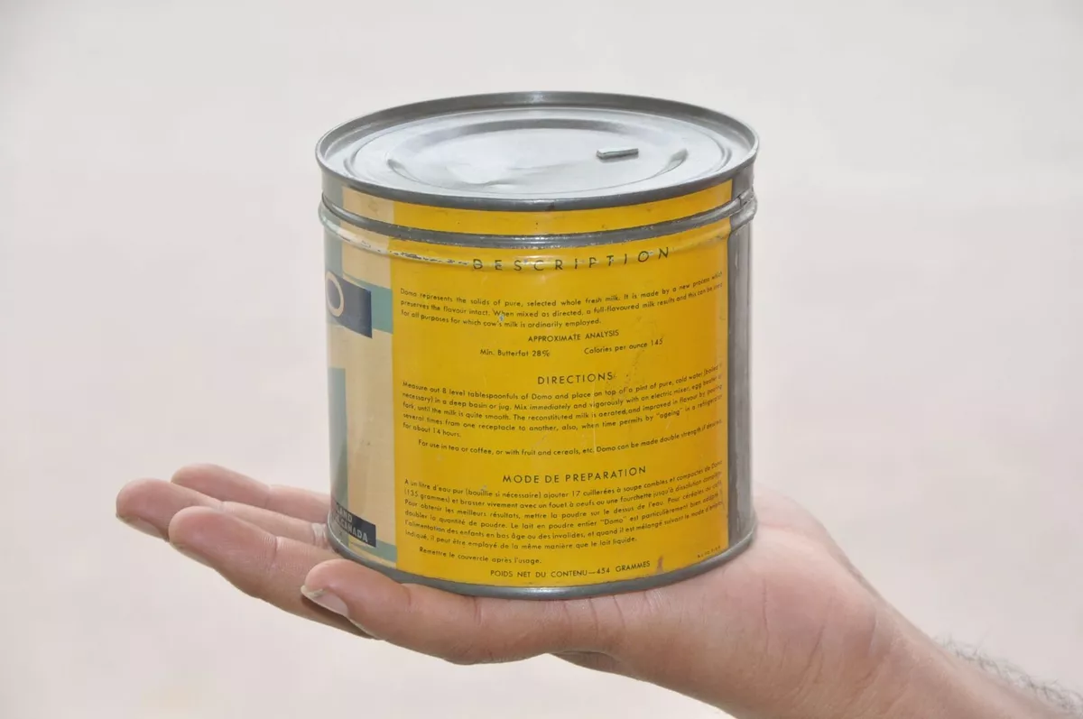 Vintage DOMO Whole Milk Powder Ad Litho Tin Box Canada eBay