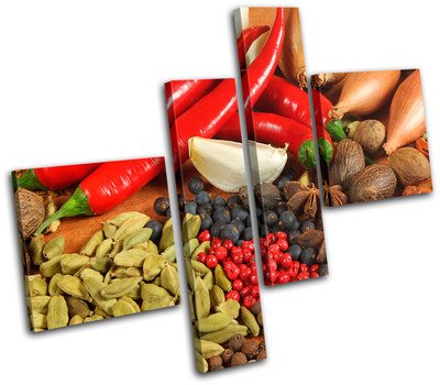 Food Kitchen Kitchen Spices Jars MULTI TOILE murale ART Photo Print