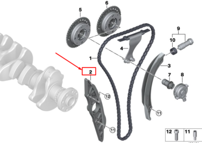 BMW X3 M F97 Motor-Steuerkettenführungsschiene 11318053400 NEU  