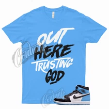 TG T Shirt to Match 1 Retro High OG UNC Toe University Blue 2 3 4 5 6 7 12 13