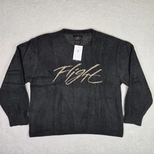 Air Jordan Flight Off Noir Black Mens Large Crop Sweater Loose Fit FD7389-045 L