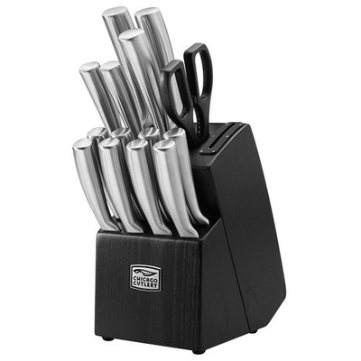 Chicago Cutlery Malden 16-Piece Stainless Steel Kitchen Knife Block Set Black