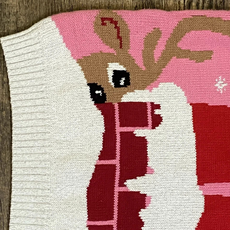 Suéter de Navidad Polly Flinders Niñas Niña’s Talla 10/12 Santa Claus Brilla Foto 4 de 4