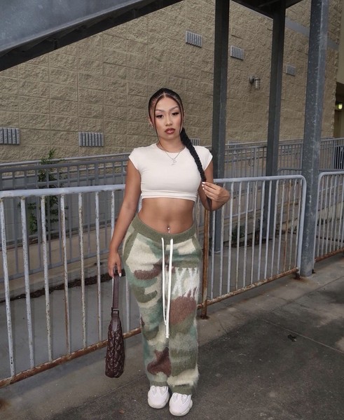 Camouflage Mohair Flare Pants