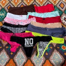 Victoria Secret PINK Assorted Styles Panties Lot of 12 Size Medium Multicolor