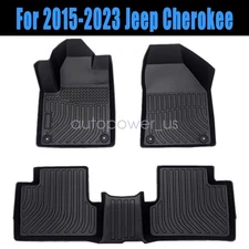 For 2015-2023 Jeep Cherokee TPE All-Weather Front & Rear Floor Mats Liners Set