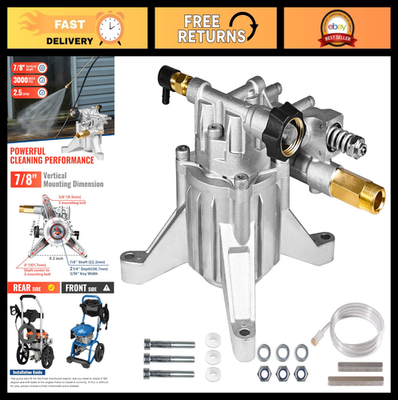 #ad 7 8quot; Shaft Vertical Pressure Washer Pump 3000 PSI @ 2.5 GPM Replacement Rear In $91.99