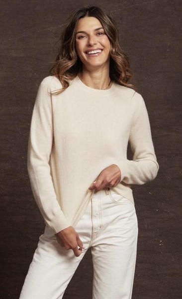 Women Lord & Taylor Sweater Beige Denim S
