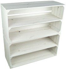 Set 2 scaffali grandi Tosca bianchi scarpiera scarpiera porta vino cassetta frutta