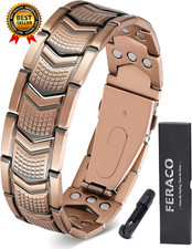 Copper Bracelet for Men 3X Strength,Magnetic Therapy Bracelet Copper Jewelry wit