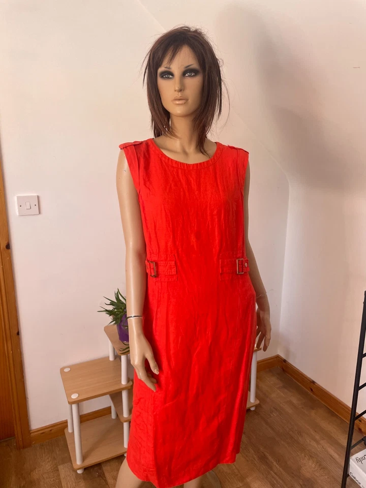 Per Una linen sleeveless shift dress/cotton lining - UK 16 - Image 1 of 4