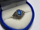 Beautiful 8x6 mm Natural Oval Blue Opal Antique Hand-Made Silver Ring,EUC — photo 9