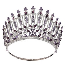 Baroque Crown Sparkling Crown with Adjustable Headband Regal for Photoshoots