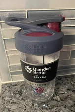 BlenderBottle 24oz Strada Tritan Shaker Bottle Clear/Plum Leakproof Shatterproof