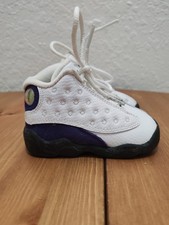 Nike Air Jordan Retro 13 Baby 4C White Purple Lakers Toddler Shoes 414581-105