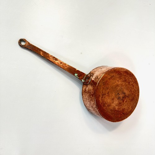 Vintage Hammered Copper Saucepan - Rustic Swedish Cookware with Floral Handle - Picture 6 of 10