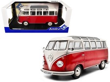 Solido S1813402 1/18 1962 Volkswagen T1 Samba Bus Red and White