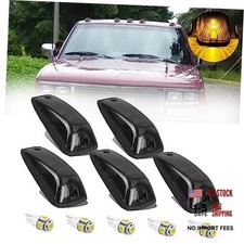 5 X Cab Roof Marker Lights Smoke Lens Amber LED Smoke Housing Amber LED