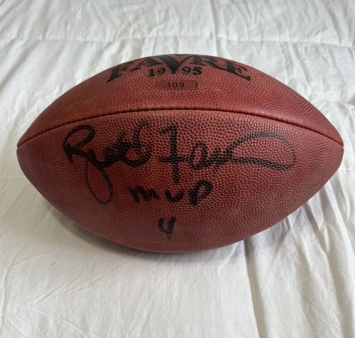 Brett Favre Signed Football “MVP 4” Official Wilson NFL Football No COA Packers