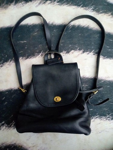 COACH 9791 American Black Gold Backpack Leather 1990 Women's Bag Casual Vintage - Picture 11 of 12