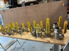 Brass Ball Valves Yellow Handle New 3/8 - 2 Inch price is for all in photo 