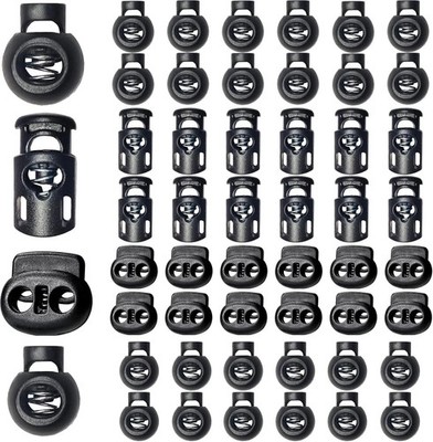48pcs Upgraded Plastic Cord Lock Draw String Clip with Spring Toggle Stoppers