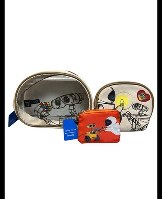 NWT Loungefly Disney Pixar Wall-E And Eve Cosmetic Bag Set Of 3