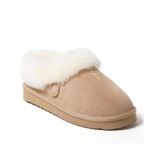 Women's Dearfoams Adelaide Genuine Shearling Clog Slipper Beige/Khaki