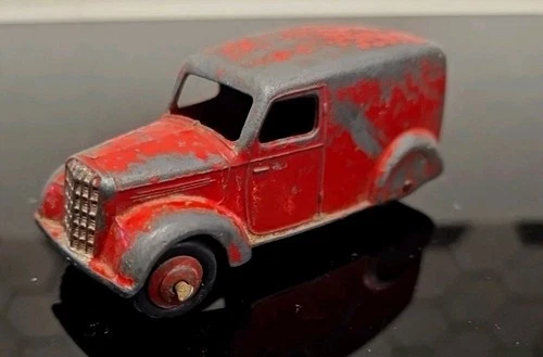 Vintage Dinky Toys Red Delivery Van No. 280 Playworn Early Model 1940s Original