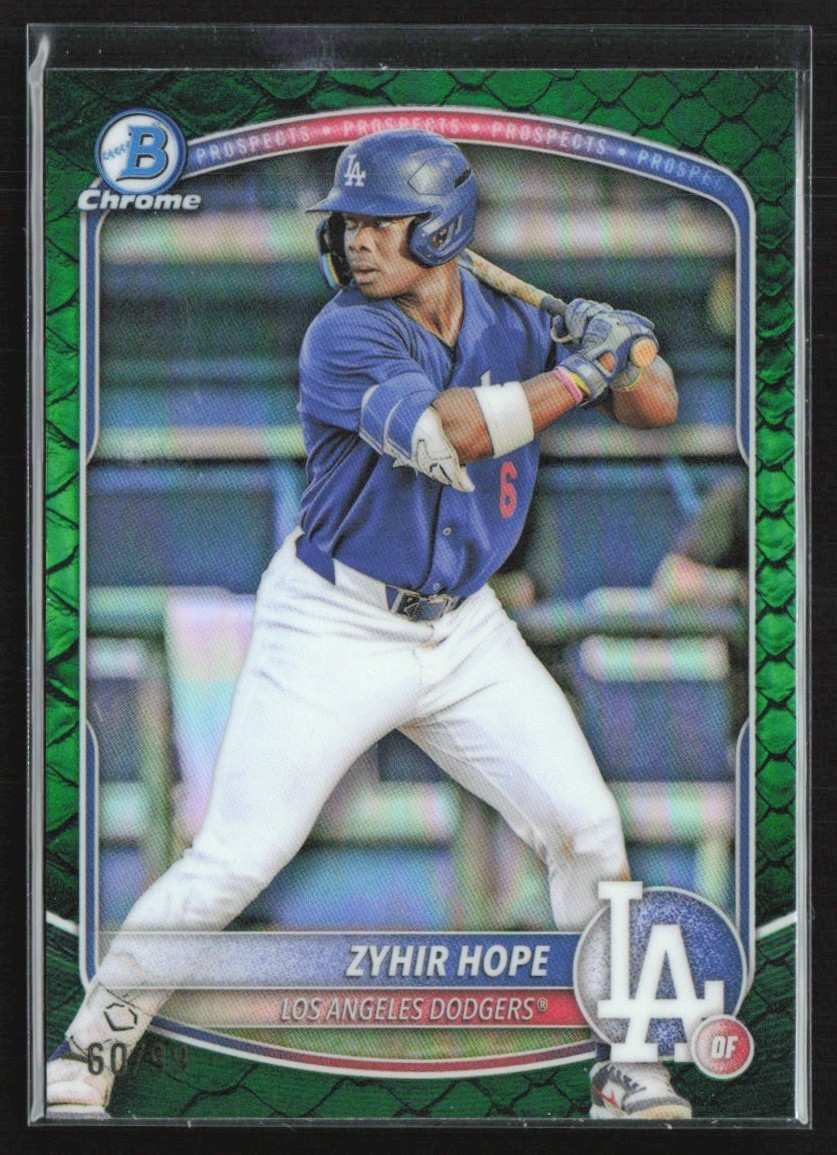 Zyhir Hope 2025 Bowman Chrome Reptilian Green Refractor /99 #BCP-2 Los Angeles